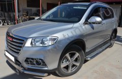 Тюнинг внедорожника Пороги с накладным листом Haval H6 2017