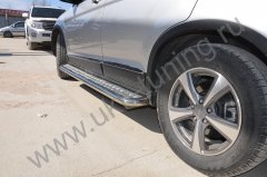 Тюнинг внедорожника Пороги с накладным листом Haval H6 2017