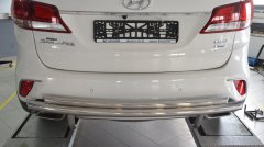 Тюнинг внедорожника Защита заднего бампера Hyundai Santa Fe GRAND 2018
