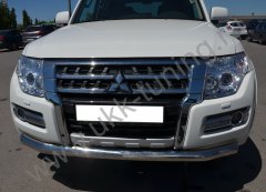 Тюнинг внедорожника Защита переднего бампера Mitsubishi Pajero 4 2006-2017
