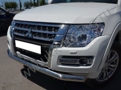 Тюнинг внедорожника Защита переднего бампера Mitsubishi Pajero 4 2006-2017
