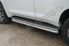 Тюнинг внедорожника Защита штатного порога труба Toyota Land Cruiser Prado 150 2014