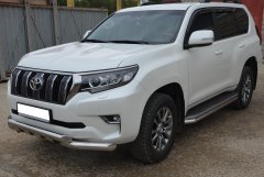 Тюнинг внедорожника Защита штатного порога труба Toyota Land Cruiser Prado 150 2017