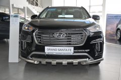 Тюнинг внедорожника Защита переднего бампера Hyundai Santa Fe GRAND 2018
