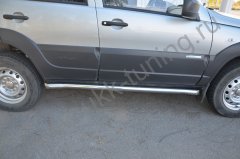 Тюнинг внедорожника Защита штатного порога труба Chevrolet Niva 2010