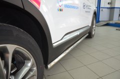 Тюнинг внедорожника Защита штатного порога труба Hyundai Santa Fe 2018