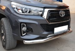 Тюнинг внедорожника Защита переднего бампера Toyota Hilux Exclusive Black 2018
