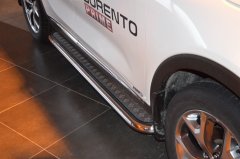 Тюнинг внедорожника Пороги с накладным листом KIA Sorento Prime 2018