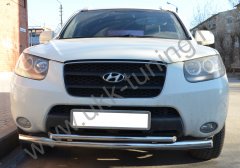 Тюнинг внедорожника Защита переднего бампера Hyundai Santa Fe 2006-2010