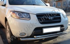 Тюнинг внедорожника Защита переднего бампера Hyundai Santa Fe 2006-2010
