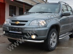 Тюнинг внедорожника Защита переднего бампера Chevrolet Niva 2010
