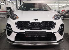 Тюнинг внедорожника Защита переднего бампера KIA Sportage 2018 (рестайлинг)