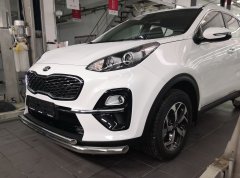 Тюнинг внедорожника Защита переднего бампера KIA Sportage 2018 (рестайлинг)