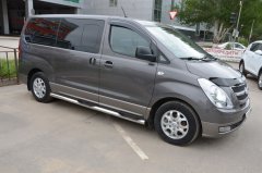 Тюнинг внедорожника Порог труба с проступью Hyundai H1 Grand Starex 2015-2018