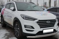 Тюнинг внедорожника Защита переднего бампера Hyundai Tucson 2018 III рестайлинг