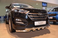 Тюнинг внедорожника Защита переднего бампера Hyundai Tucson 2018 III рестайлинг