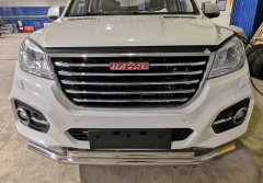 Тюнинг внедорожника Защита переднего бампера Haval H9 2018 рестайлинг
