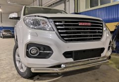 Тюнинг внедорожника Защита переднего бампера Haval H9 2018 рестайлинг