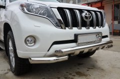 Тюнинг внедорожника Защита переднего бампера Toyota Land Cruiser Prado 150 2010