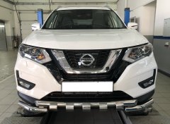 Тюнинг внедорожника Защита переднего бампера Nissan X-trail 2018- наст. время (рестайлинг)