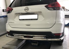 Тюнинг внедорожника Защита заднего бампера Nissan X-trail 2018- наст. время (рестайлинг)