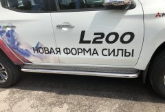 Тюнинг внедорожника Пороги с накладным листом Mitsubishi L200 2019