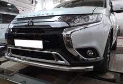 Тюнинг внедорожника Защита переднего бампера Mitsubishi Outlander 2019