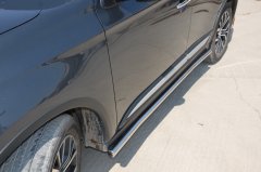 Тюнинг внедорожника Защита штатного порога труба Mitsubishi Outlander 2019