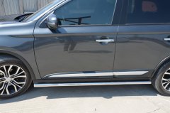 Тюнинг внедорожника Защита штатного порога труба Mitsubishi Outlander 2019