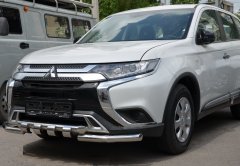 Тюнинг внедорожника Защита переднего бампера Mitsubishi Outlander 2019