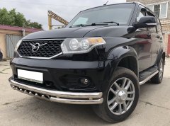 Тюнинг внедорожника Защита переднего бампера УАЗ Patriot 2014-2017, 2020