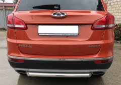 Тюнинг внедорожника Защита заднего бампера Chery Tiggo 5 2016 (рестайлинг)