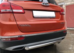 Тюнинг внедорожника Защита заднего бампера Chery Tiggo 5 2016 (рестайлинг)