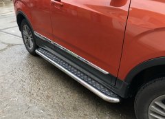 Тюнинг внедорожника Пороги с накладным листом Chery Tiggo 5 2016 (рестайлинг)