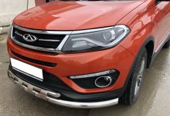 Тюнинг внедорожника Защита переднего бампера Chery Tiggo 5 2016 (рестайлинг)