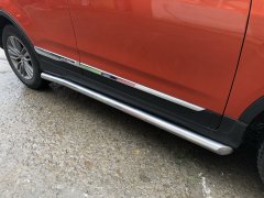 Тюнинг внедорожника Защита штатного порога труба Chery Tiggo 5 2016 (рестайлинг)