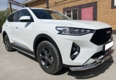 Тюнинг внедорожника Защита штатного порога труба Haval F7, F7X  2019