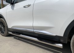 Тюнинг внедорожника Порог труба с проступью Haval F7, F7X  2019