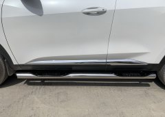 Тюнинг внедорожника Порог труба с проступью Haval F7, F7X  2019