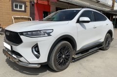 Тюнинг внедорожника Порог труба с проступью Haval F7, F7X  2019