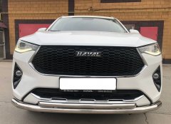 Тюнинг внедорожника Защита переднего бампера Haval F7, F7X  2019