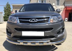 Тюнинг внедорожника Защита переднего бампера Chery Tiggo 5 2014