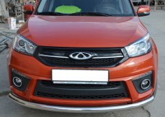 Тюнинг внедорожника Защита переднего бампера Chery Tiggo 3 2017- наст. вр.