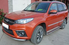 Тюнинг внедорожника Защита переднего бампера Chery Tiggo 3 2017- наст. вр.
