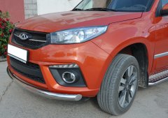 Тюнинг внедорожника Защита переднего бампера Chery Tiggo 3 2017- наст. вр.