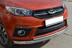 Тюнинг внедорожника Защита переднего бампера Chery Tiggo 3 2017- наст. вр.