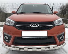 Тюнинг внедорожника Защита переднего бампера Chery Tiggo 3 2017- наст. вр.