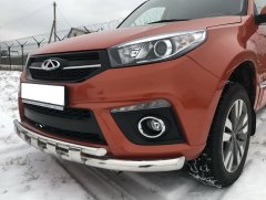 Тюнинг внедорожника Защита переднего бампера Chery Tiggo 3 2017- наст. вр.