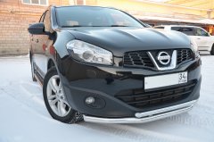 Тюнинг внедорожника Защита переднего бампера Nissan Qashgai+2 2009
