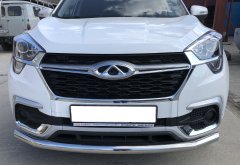 Тюнинг внедорожника Защита переднего бампера Chery Tiggo 4 2019